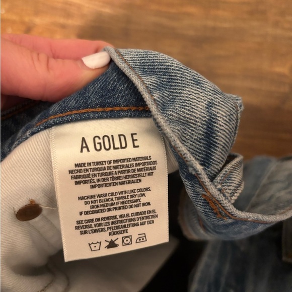 Agolde Denim Mini Skirt size 29 women’s  button fly summer 90’s pop princess - Picture 4 of 10